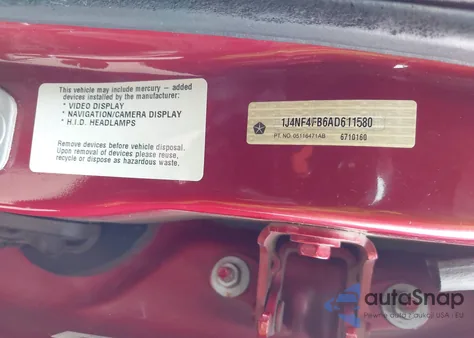 2010 Jeep Compass Sport из США, поврежденный, VIN 1J4NF4FB6AD611580